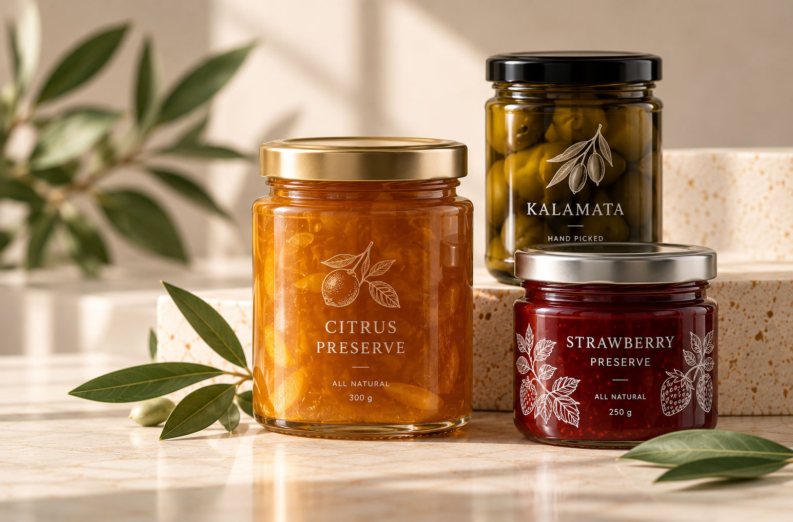 Gourmet-Preserves-in-Warm-Sunlight image
